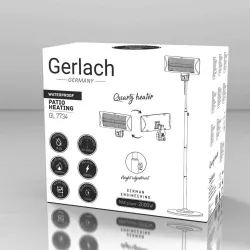 Grzejnik elektryczny promiennik ciepła tarasowy Ogrzewacz do patio na stojaku Gerlach GL 7734