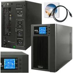 Zasilacz awaryjny UPS Qoltec On-line Pure Sine Wave 3kVA 2.4kW CZYSTY SINUS LCD USB RJ45 + program