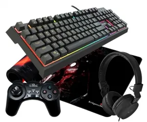 Klawiatura hybrydowa Genesis THOR 200 RGB podświetlana klawiatura + słuchawki + pad + mata gamingowa XXL 89 cm dla graczy