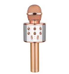 Bezprzewodowy mikrofon Bluetooth WS858 karaoke miedziany