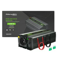 Przetwornica napięcia Qoltec Monolith 24V/230V 600W/1200W USB Czysty Sinus