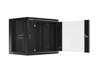 Szafa instalacyjna RACK wisząca 19'' 9U 570x450 drzwi szklane Lanberg  - czarna