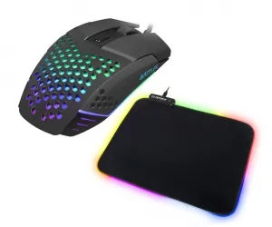 Mysz gamingowa FURY BATTLER 6400DPI podświetlenie lekka + mata LED