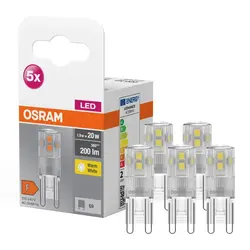 5x żarówka LED kapsułka G9 OSRAM 1.9W 2700K barwa ciepła