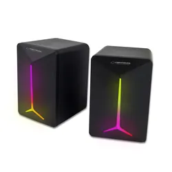 Gamingowe głośniki komputerowe 2.0 Esperanza FREVO USB LED RAINBOW