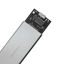 Aluminiowa obudowa zewnętrzna USB 3.0/M.2 SSD SATA NGFF Qoltec Super speed 5Gb/s 2TB - srebrny