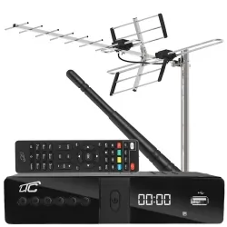 Cyfrowy zestaw telewizji naziemnej DVB-T tuner cyfrowy LTC DVB-T2 WiFi HEVC H.265 + antena kierunkowa VHF/UHF MUX8 ATD31S