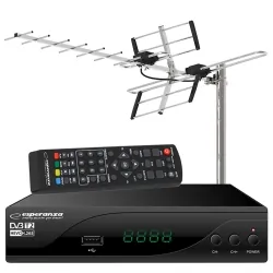 Cyfrowy zestaw telewizji naziemnej DVB-T tuner cyfrowy DVB-T2 H.265/HEVC + antena kierunkowa VHF/UHF MUX8 ATD31S