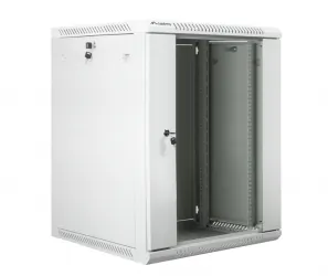 Szafa instalacyjna RACK wisząca 19'' 15U 600x600 drzwi szklane Lanberg - szara