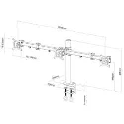Uchwyt biurkowy Art PREM L-03A do 3 monitorów LED/LCD 13-20 cala