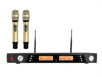System mikrofonów bezprzewodowych LTC PLATINIUM MIC05 UHF 2x mikrofon + stacja