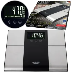 Elektroniczna waga  łazienkowa z analizatorem do 225KG Adler AD 8165