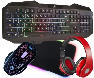 REBELTEC PATROL klawiatura dla graczy z podświetleniem RGB + mata + mysz + słuchawki