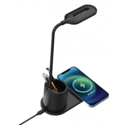 Lampka biurkowa LED Rebeltec z ładowarką indukcyjną - czarna