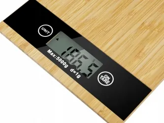 Elektroniczna szklana waga kuchenna LTC do 5kg bambusowa