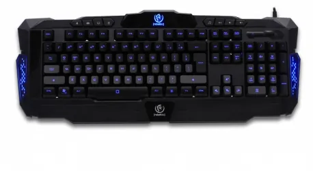 Podświetlana klawiatura dla graczy Rebeltec Legend LED blue metal + mata na biurko + mysz + słuchawki
