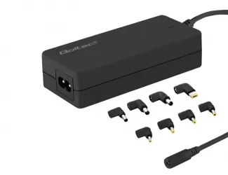Uniwersalny automatyczny zasilacz sieciowy 65W Qoltec 8 wtyczek + kabel zasilający