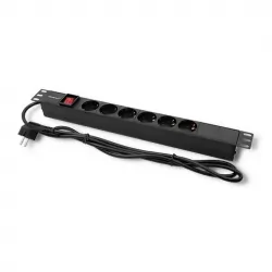 Listwa zasilająca RACK PDU Qoltec do szafy RACK 19&quot; 1U 16A 2m 6xSCHUKO