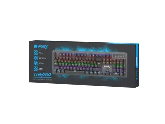 Mechaniczna klawiatura gamingowa dla graczy FURY TORNADO podświetlenie + podświetlana mata + mysz + słuchawki