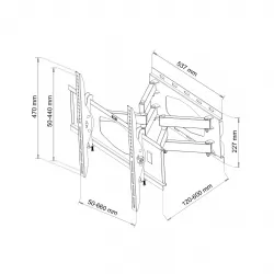 Uchwyt naścienny uniwersalny wieszak do TV LCD/LED AR-65 ART 32-80" 60KG regulacja pionowa i pozioma 60cm