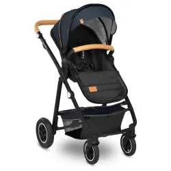 Wózek wielofunkcyjny LIONELO AMBER 2 w 1 spacerówka + gondola + torba + akcesoria - granatowy
