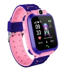Zestaw dla dzieci zegarek smartwatch Q12 różowy + głośnik bluetooth Forever Willy ABS-200
