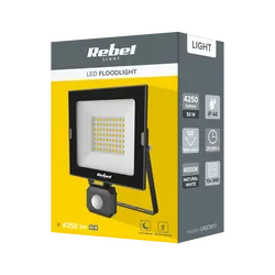 Halogen reflektor lampa LED naświetlacz Rebel 50W 4000K 230V z sensorem ruchu i zmierzchu