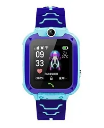 Zestaw dla dzieci zegarek smartwatch Q12 niebieski + głośnik bluetooth Forever Willy ABS-200
