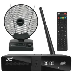Cyfrowy zestaw telewizji naziemnej DVB-T tuner cyfrowy LTC DVB-T2 WiFi HEVC H.265 + antena pokojowa BLOW ATD17