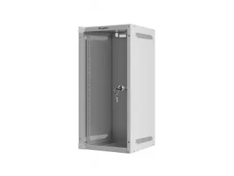 Szafa instalacyjna RACK wisząca 10'' 12U 280x310 drzwi szklane Lanberg (flat pack) - szara
