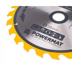 Tarcza widiowa do drewna 255x30 24 zęby Powermat TDD-255x30x24Z
