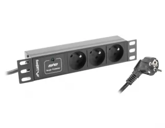 Listwa zasilająca RACK PDU LANBERG do szafy RACK 10&quot; 1U 16A 2m 3x230V PL czarna