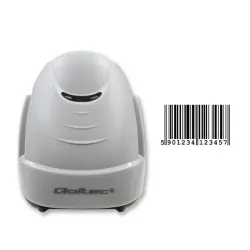 Laserowy czytnik kodów kreskowych 1D Qoltec USB - biały