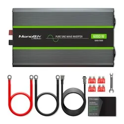 Przetwornica napięcia Qoltec Monolith 24V/230V 3000W/6000W USB LCD CZYSTY SINUS