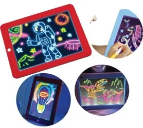 Magiczny tablet tablica LED do rysowania notes znikopis MAGIC PAD 3DX9 czerwony