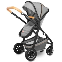 Wózek wielofunkcyjny LIONELO AMBER 2 w 1 spacerówka + gondola + torba + akcesoria - szary