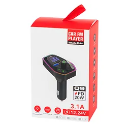 Podświetlany transmiter FM T-05 Bluetooth 5.0 SD USB QC3.0 USB-C PD