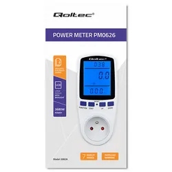 Watomierz licznik zużycia energii PM0626 Qoltec 3680W 16A LCD
