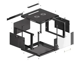 Szafa instalacyjna RACK V2 wisząca 19&#039;&#039; 6U 600x600 drzwi szklane Lanberg  - czarna