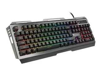Zestaw klawiatura aluminiowa Genesis RHOD 420 + mysz + słuchawki + podświetlana mata gamingowa