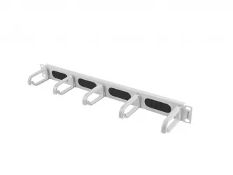 Organizer kabli LANBERG do szafy RACK 19" 1U z 5 uchwytami panel szczotkowany typ B szary