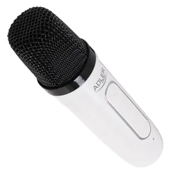 Głośnik przenośny do karaoke z mikrofonem bezprzewodowym  Adler AD 1199 SD USB AUX Bluetooth - biały