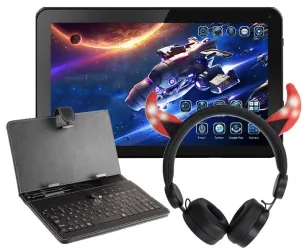 Tablet edukacyjny dla dzieci + słuchawki + klawiatura
