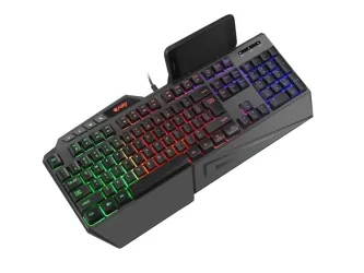Klawiatura gamingowa podświetlana dla graczy FURY SKYRAIDER z podświetleniem + bezprzewodowa mysz FURY STALKER + mata LED 