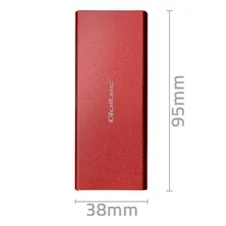 Aluminiowa obudowa zewnętrzna USB 3.0/M.2 SSD SATA NGFF Qoltec Super speed 5Gb/s 2TB - czerwony