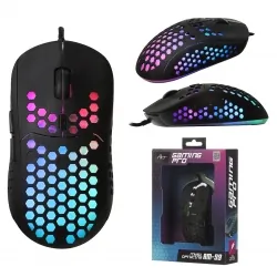 Mysz gamingowa podświetlana ART AM-99 ultralekka 6400DPI RGB dla graczy