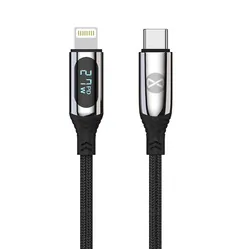 Kabel USB-C/Lightning 27W Forever LCD 1m czarny
