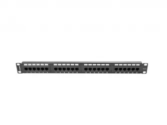 Patch panel 24x port 1U LANBERG do szafy RACK 19&quot; KAT.6 czarny