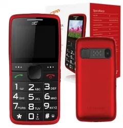 Telefon komórkowy dla seniora BT LTC MOB20 czerwony SOS aparat