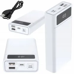 Powerbank 40000mAh 2xUSB QC PB40A USB-C biały